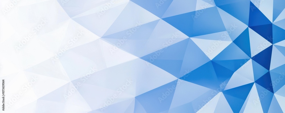 Poster a geometric design featuring various shades of blue, creating a modern, abstract background with a d