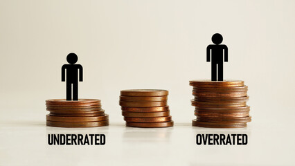 Overrated and underrated are shown using the text
