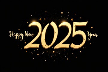 Celebrate the Future with Elegance: Golden 2025 New Year Greeting Card, Perfect for Wishes and Celebrations