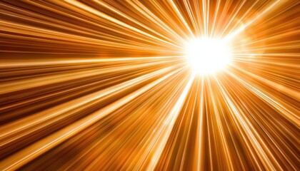 Fototapeta premium A radiant explosion of light beams, radiating in multiple directions, creating a warm, golden glow that represents energy and brightness.