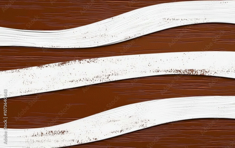 Poster a textured surface featuring brown wood with bold, smooth white lines creating a visually striking p