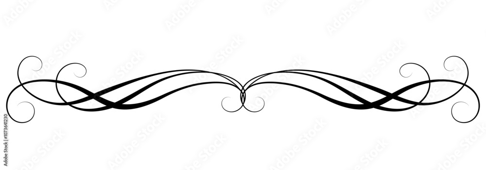 Poster wave ornament with leaves and abstract lines. text divider. decorative element for decor and text gr