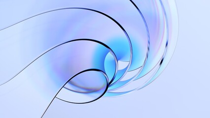 Abstract minimalist shape, light background design, 3d render