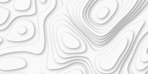 Abstract luxury white modern 3d papercut background. Minimal abstract vector wave carve diamond topography line circle creative topography map circle and wave line smooth multilayer pattern. papercut.