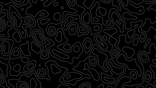 Animation of abstract fractal noise with a bold posterize edge effect in black and white. High-quality, dynamic texture background ideal for motion graphics, video editing, and digital projects