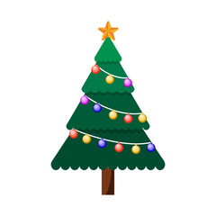 Festive Christmas Tree with Ornaments