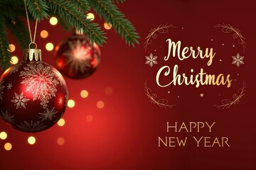 Celebrate the Season with Elegant Christmas Ornaments and Warm Wishes for a Merry Christmas and Happy New Year