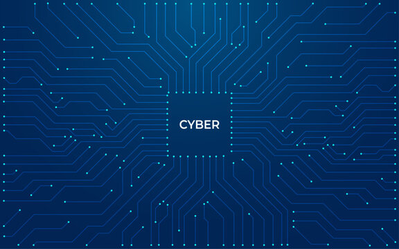 Abstract Circuit Connected Line blue background For AI, CPU and all others Technological Purposes.  