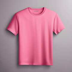 A stylish pink t-shirt mockup with front and back views