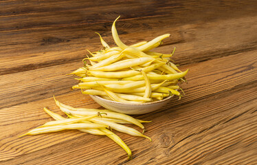 Yellow French Beans, Raw String Beans Pile, Fresh Wax Bean Pods
