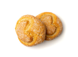 Heart on Wheat Bread, Heart Shaped Bun Isolated
