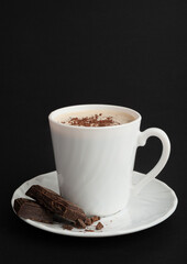 Hot Chocolate Cup, Cacao Mug, Cocoa Beverage, Christmas Drink Glass with Foam, Healthy Breakfast