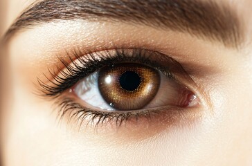 Obraz premium Close-Up Macro Photography of Brown Eye with Contact Lens