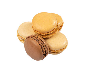 Macaron Cake Isolated, Macaroon Cookie, Almond Meringue, Sweet Macaroons, Colorful French Dessert