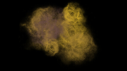 Yellow cloud on a black background.