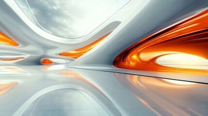 Modern abstract building interior space