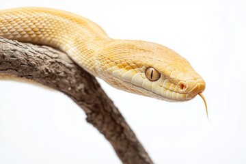 Fototapeta premium Close up of non venomous yellow snake