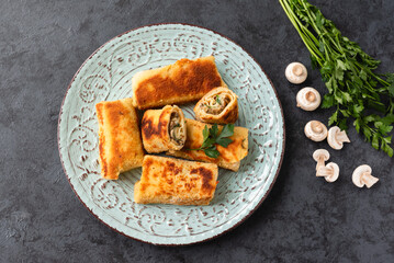 Croquettes stuffed with mushrooms and cheese