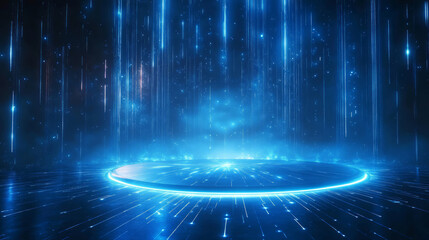 Blue technology light effect sci-fi space product booth background