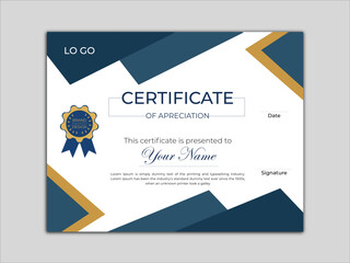 Modern Elegant Luxury Certificate Template Set. Flat design modern certificate template design. Abstract certificate design template. Corporate employee of the month certificate award template design.