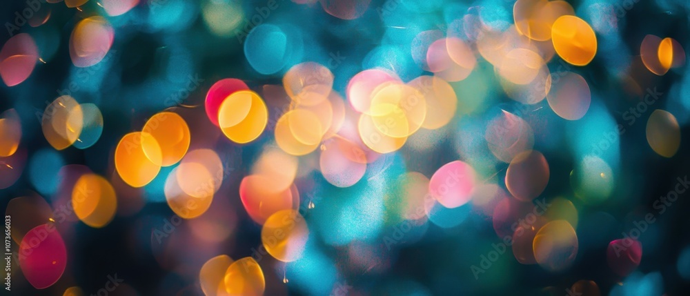 Poster experience the magic of a blurred firework display with colorful bokeh effects
