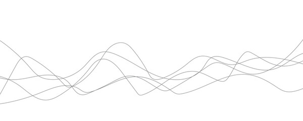 Line art abstract vector illustration. Wavy lines.