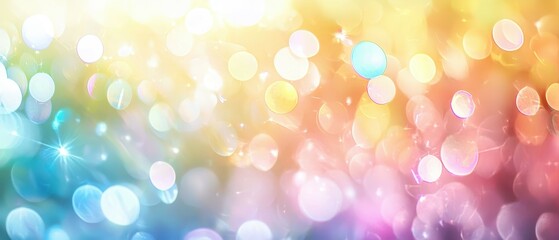 Obraz premium Experience the magic of blurry rainbow-colored light flares for a dreamy and whimsical atmosphere
