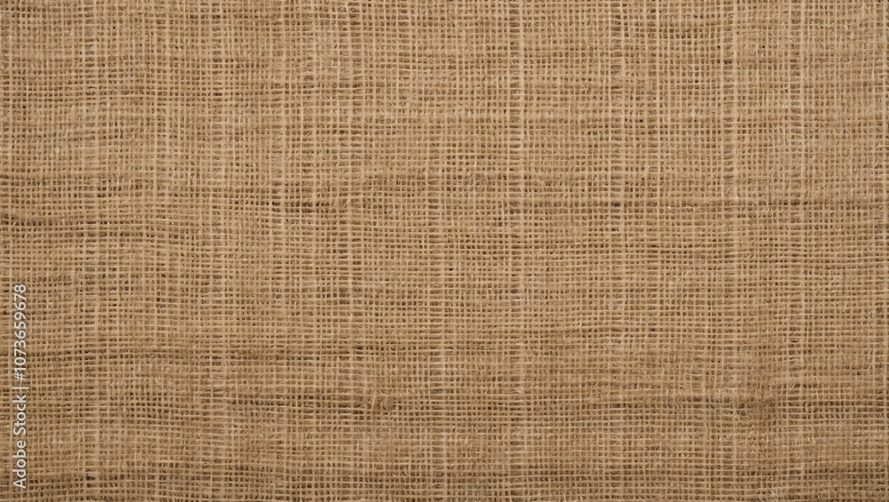 Poster close-up view of woven burlap texture with uneven threads, perfect for rustic decor, crafts, and tex