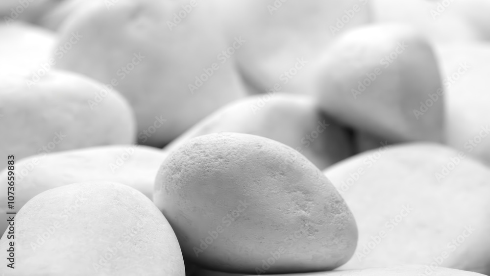 Poster a close up of white rocks with a greyish tint. the rocks are scattered and appear to be of various s