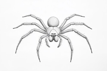 Obraz premium A meticulously detailed black and white line art drawing of a spider