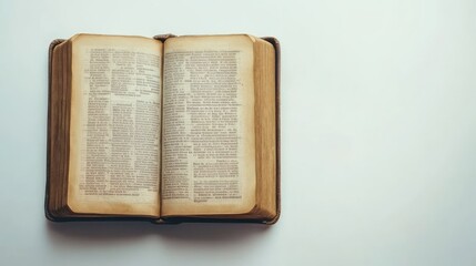 Obraz premium Open Book on White Background