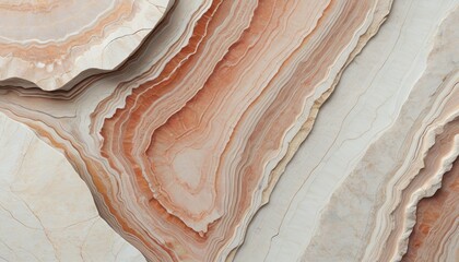 A delicate, thin stone slice with translucent layers and soft white patterns, Generative AI