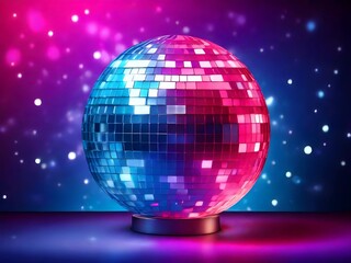Obraz premium Colorful Disco Ball in a Night Sky