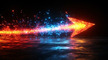 Vibrant Light Arrow with Dynamic Colorful Beams