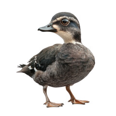 Cute Wood Duckling on White Background