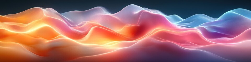 Obraz premium Abstract waves of color creating a dynamic, fluid landscape.