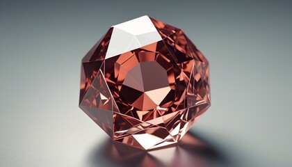 A faceted glass gem with multiple angles and clear, sharp edges, reflecting light delicately, Generative AI