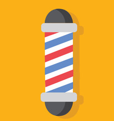 Barber pole icon vector sign illlustration,Classic Barber shop Pole signboard with a shop pole with red, 