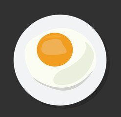 Illustration of sunny side up egg food © Retno