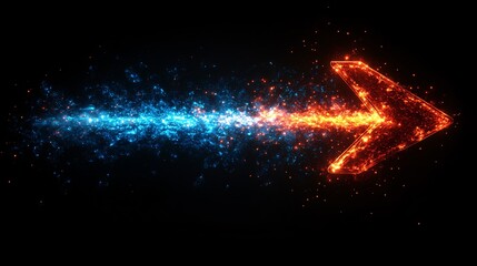 Elegant Colorful Arrow Made of Light Beams