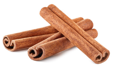 Cinnamon sticks isolated on white background