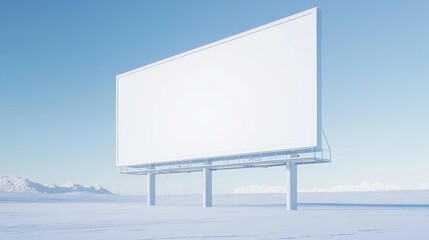 Obraz premium Winter Wonderland Billboard by Frozen Lake with Ice Skaters Gliding - Festive Advertising Scene in Ultra-Detailed Quality