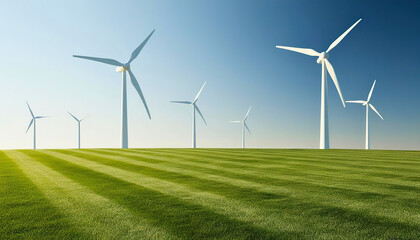 Fototapeta premium Harnessing renewable energy how wind turbines transform landscapes and sustain the environment