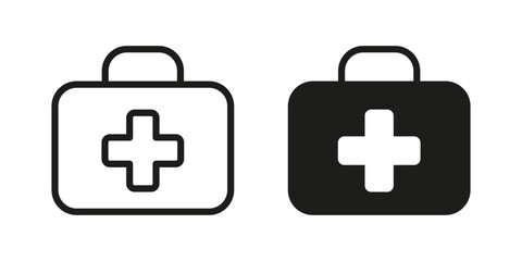 Medical case icon, first aid kit sign