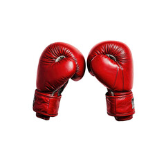 Red Boxing Gloves Isolated on a White Background Ready for Training, Matches, or Sports Promotion in the Fitness and Martial Arts Industry