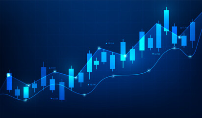 economy business stock market trading graph technology background. business investment growth. vector illustration fantastic technology.
