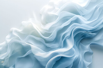 Fototapeta premium Organic fluid shapes intertwine with geometric patterns on a clean white background