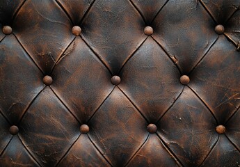 Fototapeta premium Vintage Brown Leather Upholstery Texture