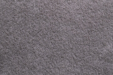 Texture of Coarse gray fuzzy felt fabric with soft fibers texture