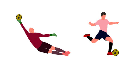 illustration of a goalkeeper holding the ball and someone about to kick the ball